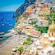 The city of Positano on a cliff by the water along the Amalfi Coast
